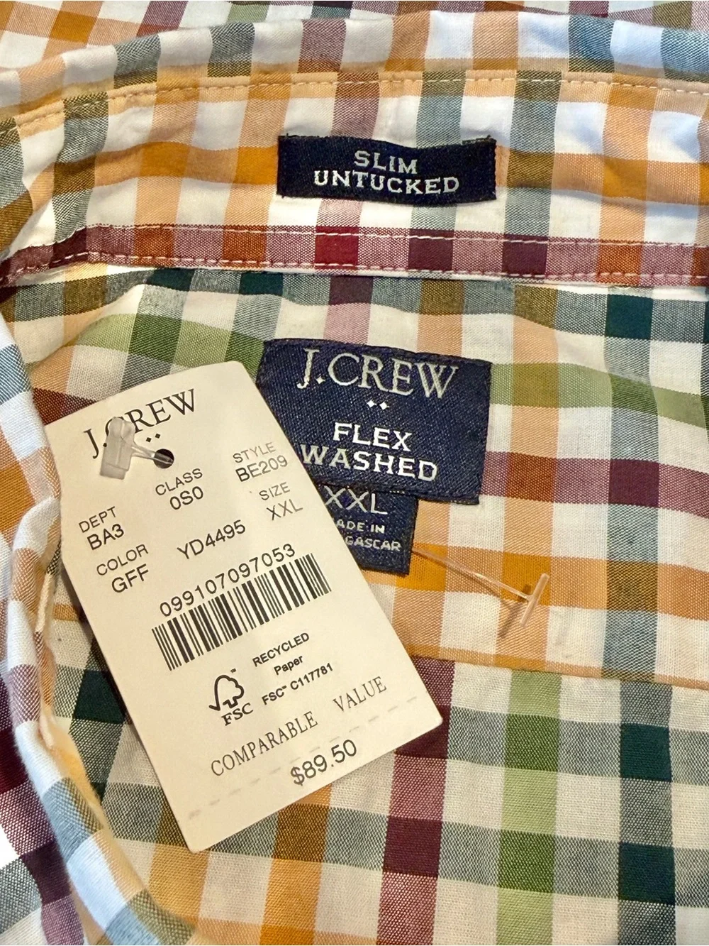 J. Crew Slim Untucked flex casual shirt